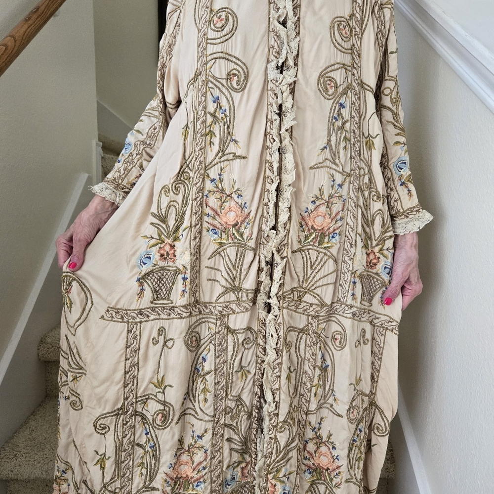 Magnolia Pearl O'Leary Modal Satin Embroidered Coat, Swedish White, One Size